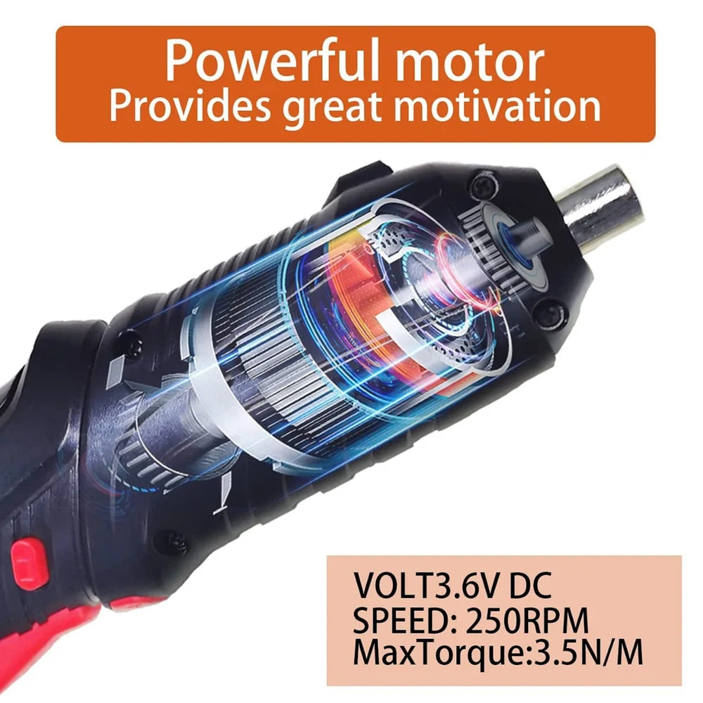47 in 1 Electric Screwdriver Drill Set Power Tool Rechargeable Wireless Cordless