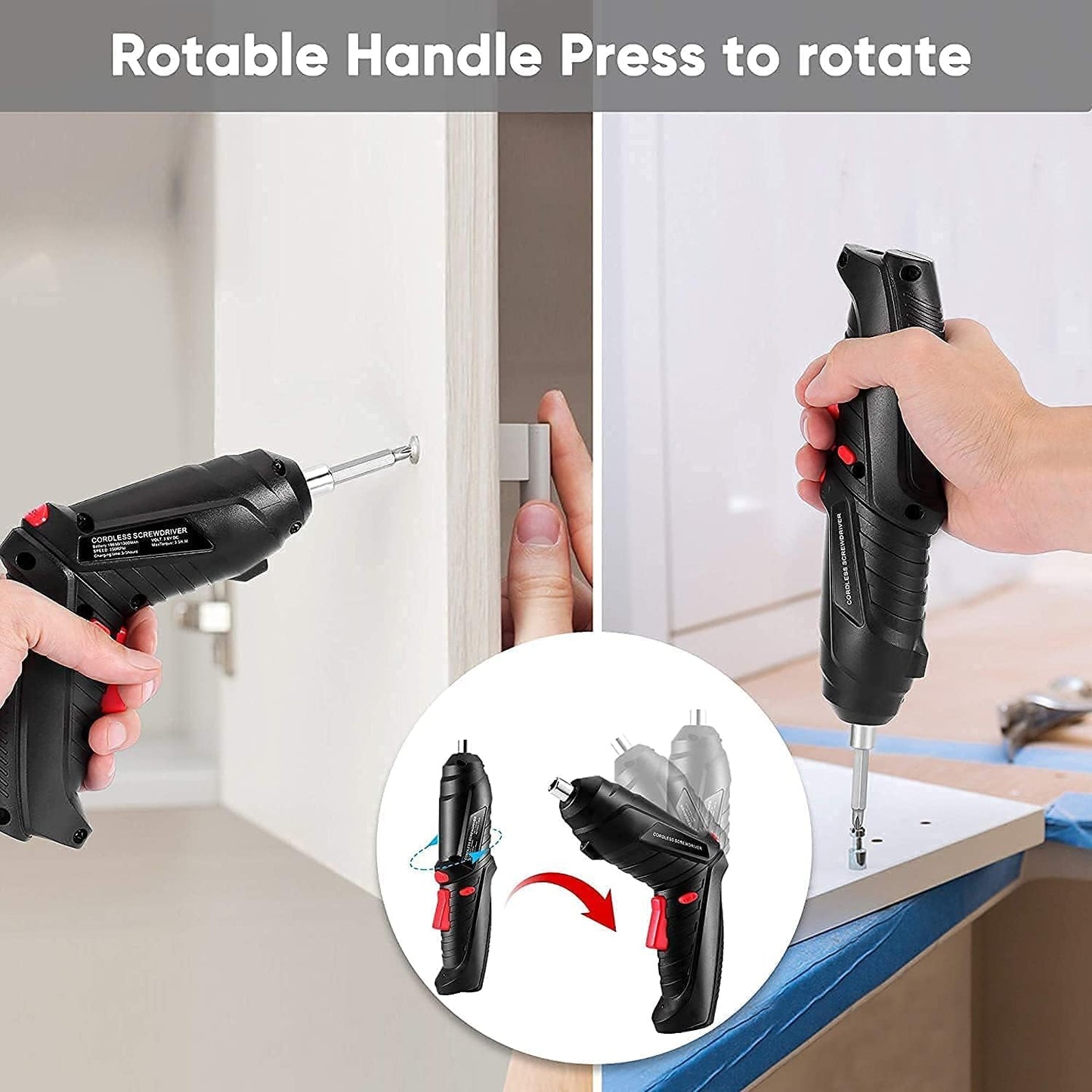 47 in 1 Electric Screwdriver Drill Set Power Tool Rechargeable Wireless Cordless